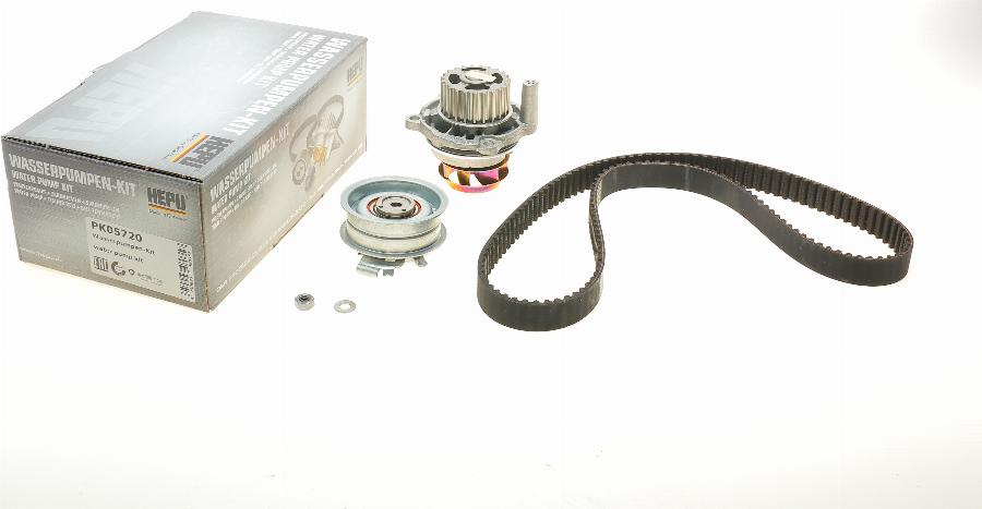 Hepu PK05720 - Водяной насос + комплект зубчатого ремня ГРМ www.autospares.lv