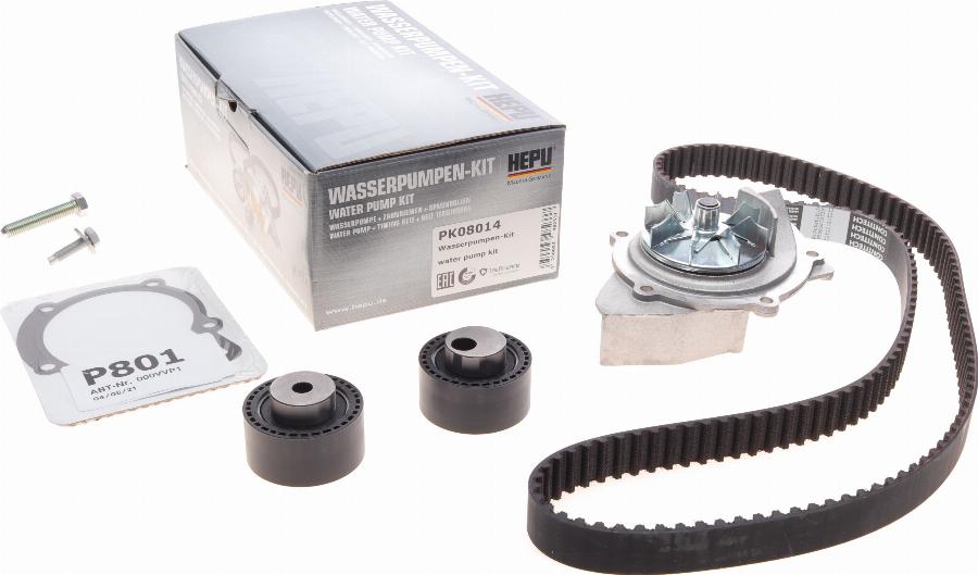 Hepu PK08014 - Water Pump & Timing Belt Set www.autospares.lv