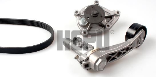 Hepu PK08100 - Водяной насос + комплект ручейковых ремней www.autospares.lv