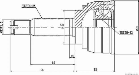 Herth+Buss Jakoparts J2820503 - Šarnīru komplekts, Piedziņas vārpsta www.autospares.lv