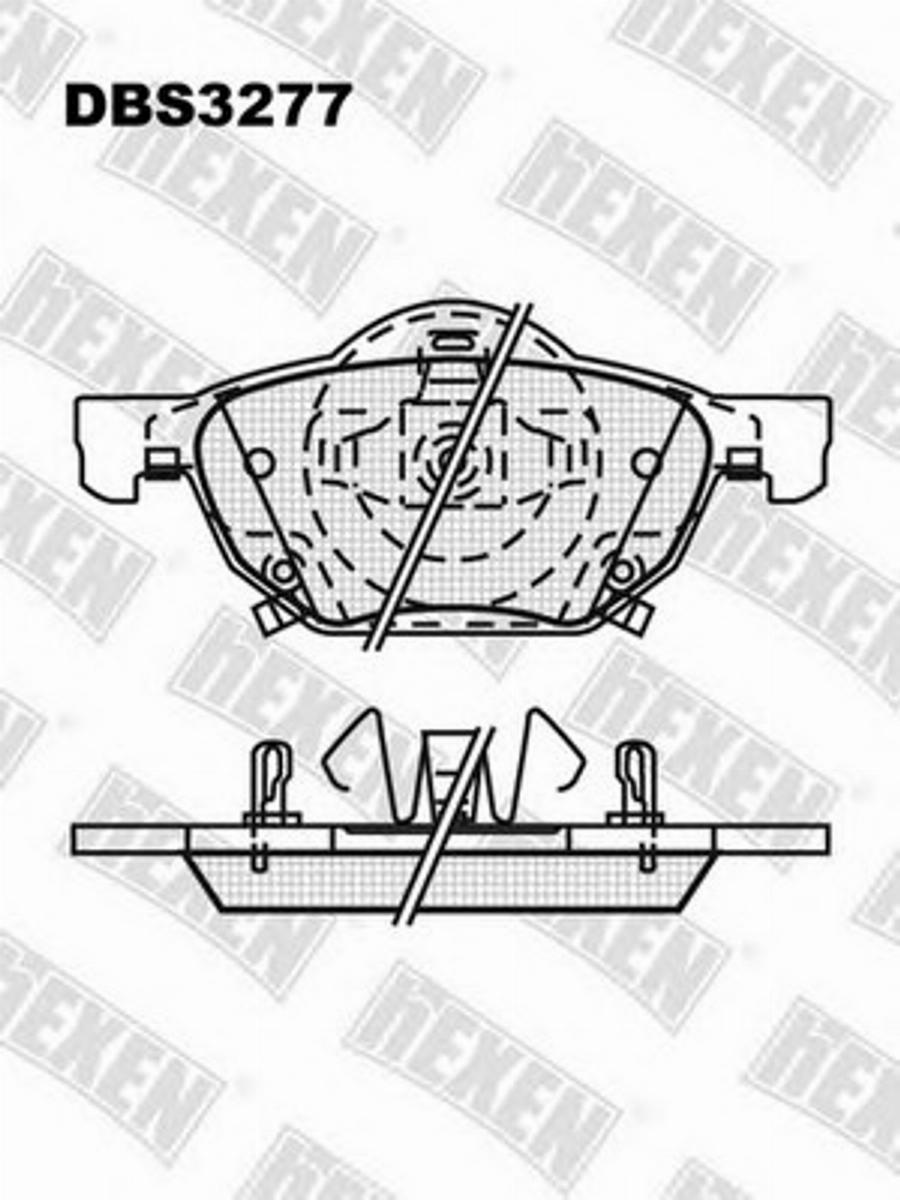 Hexen DBS3277 - Тормозные колодки, дисковые, комплект www.autospares.lv