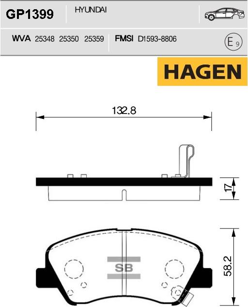 Hi-Q GP1399 - Тормозные колодки, дисковые, комплект www.autospares.lv