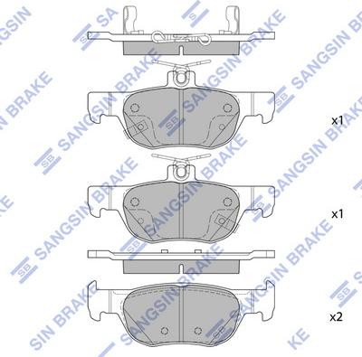 Hi-Q SP4382 - Тормозные колодки, дисковые, комплект www.autospares.lv