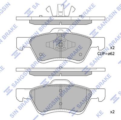 Hi-Q SP1497 - Bremžu uzliku kompl., Disku bremzes autospares.lv