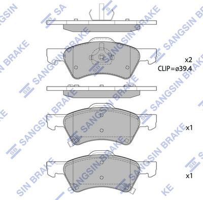 Hi-Q SP1440 - Bremžu uzliku kompl., Disku bremzes autospares.lv