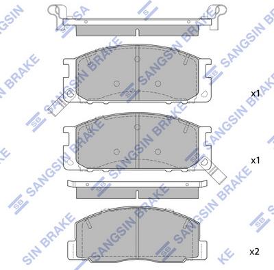 Hi-Q SP1464 - Тормозные колодки, дисковые, комплект www.autospares.lv