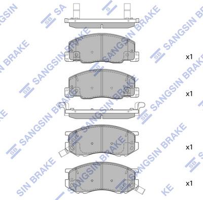 Hi-Q SP1433 - Тормозные колодки, дисковые, комплект www.autospares.lv