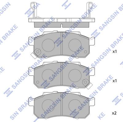 Hi-Q SP1609 - Тормозные колодки, дисковые, комплект www.autospares.lv