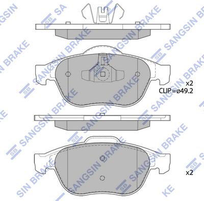 Hi-Q SP1802 - Тормозные колодки, дисковые, комплект www.autospares.lv