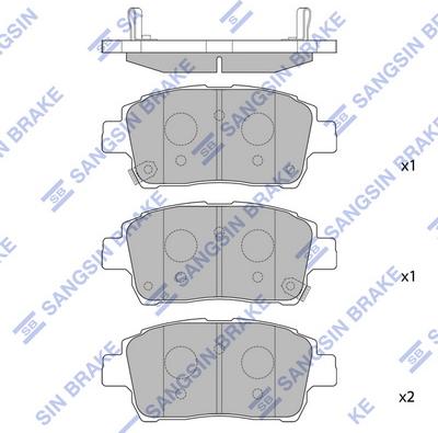 Hi-Q SP1244 - Тормозные колодки, дисковые, комплект www.autospares.lv