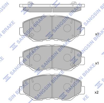 Hi-Q SP1237 - Тормозные колодки, дисковые, комплект www.autospares.lv