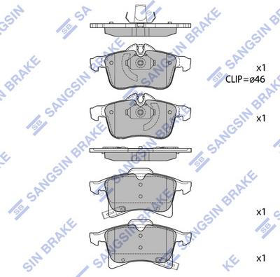 Hi-Q SP1703 - Тормозные колодки, дисковые, комплект www.autospares.lv