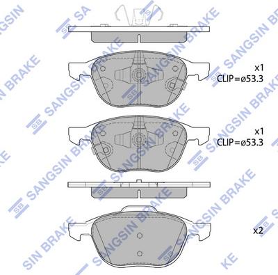 Hi-Q SP1712 - Bremžu uzliku kompl., Disku bremzes autospares.lv