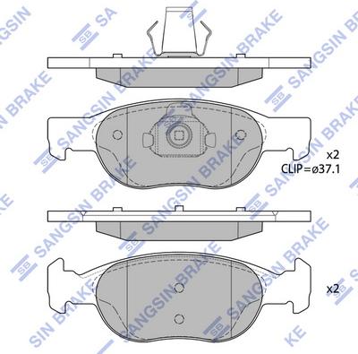 Hi-Q SP1739 - Bremžu uzliku kompl., Disku bremzes www.autospares.lv