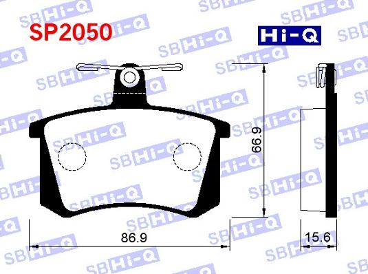 Hi-Q SP2050 - Тормозные колодки, дисковые, комплект www.autospares.lv