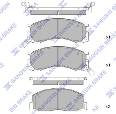 Hi-Q SP2035 - Тормозные колодки, дисковые, комплект www.autospares.lv