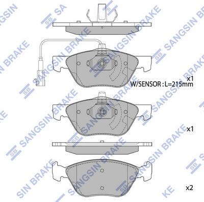 Hi-Q SP2294A - Brake Pad Set, disc brake www.autospares.lv