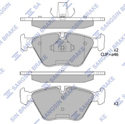 Hi-Q SP2216 - Тормозные колодки, дисковые, комплект www.autospares.lv