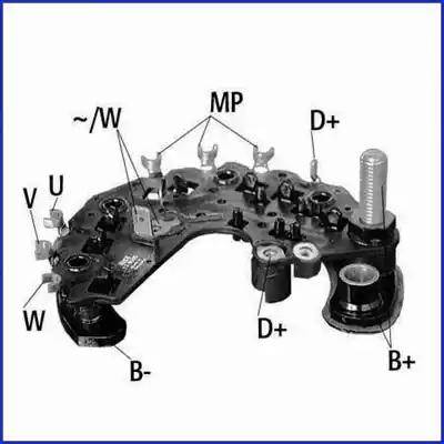 HITACHI 139695 - Выпрямитель, диодный мост, генератор www.autospares.lv