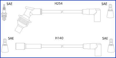 Hitachi 134460 - Augstsprieguma vadu komplekts www.autospares.lv