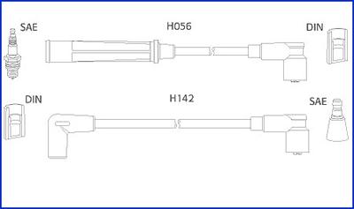 Hitachi 134439 - Augstsprieguma vadu komplekts www.autospares.lv