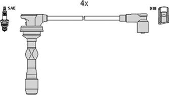 Hitachi 134118 - Augstsprieguma vadu komplekts www.autospares.lv