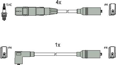 Hitachi 134831 - Augstsprieguma vadu komplekts www.autospares.lv