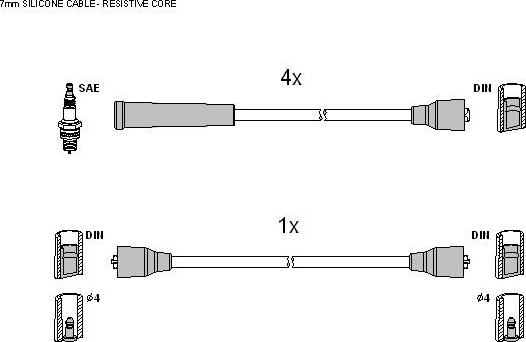 Hitachi 134304 - Augstsprieguma vadu komplekts www.autospares.lv