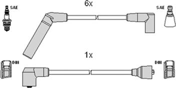 Hitachi 134338 - Augstsprieguma vadu komplekts www.autospares.lv