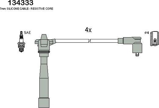 Hitachi 134333 - Augstsprieguma vadu komplekts www.autospares.lv