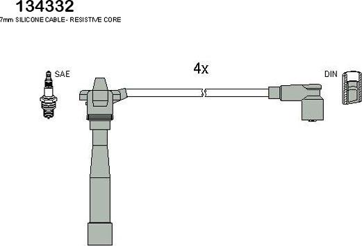 Hitachi 134332 - Augstsprieguma vadu komplekts www.autospares.lv