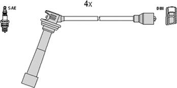 Hitachi 134374 - Augstsprieguma vadu komplekts www.autospares.lv