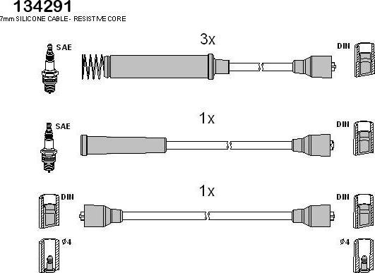 Hitachi 134291 - Augstsprieguma vadu komplekts www.autospares.lv