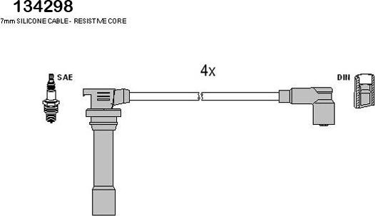 Hitachi 134298 - Augstsprieguma vadu komplekts www.autospares.lv