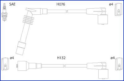 Hitachi 134246 - Augstsprieguma vadu komplekts www.autospares.lv