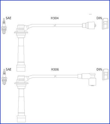 Hitachi 134242 - Augstsprieguma vadu komplekts www.autospares.lv