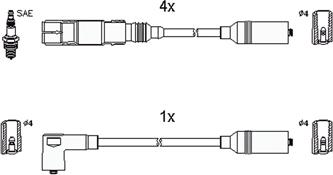 Hitachi 134267 - Augstsprieguma vadu komplekts www.autospares.lv