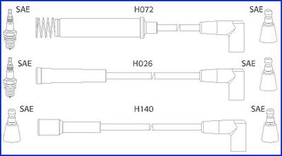 Hitachi 134202 - Augstsprieguma vadu komplekts www.autospares.lv