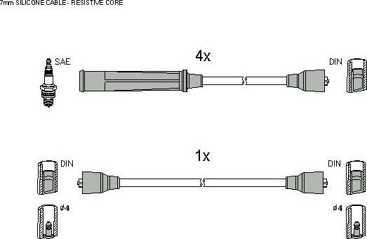 Hitachi 134218 - Augstsprieguma vadu komplekts www.autospares.lv