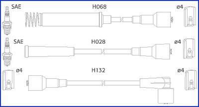 Hitachi 134217 - Augstsprieguma vadu komplekts www.autospares.lv