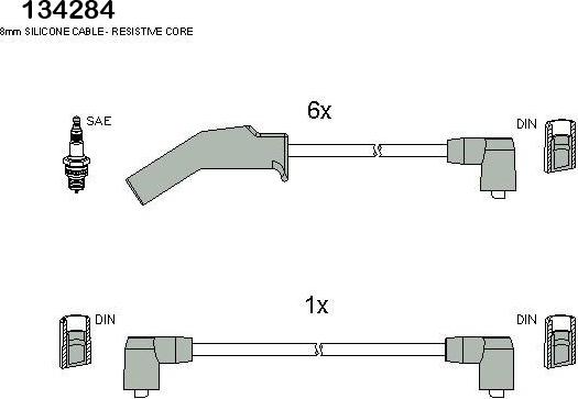 Hitachi 134284 - Augstsprieguma vadu komplekts www.autospares.lv