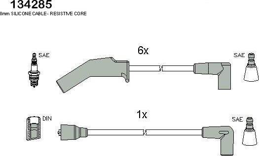 Hitachi 134285 - Augstsprieguma vadu komplekts www.autospares.lv