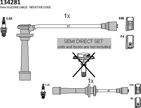 Hitachi 134281 - Augstsprieguma vadu komplekts www.autospares.lv