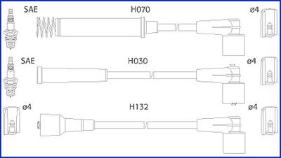 Hitachi 134226 - Augstsprieguma vadu komplekts www.autospares.lv