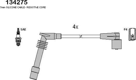 Hitachi 134275 - Augstsprieguma vadu komplekts www.autospares.lv