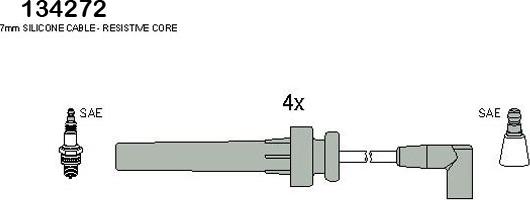 Hitachi 134272 - Augstsprieguma vadu komplekts www.autospares.lv