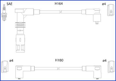 Hitachi 134700 - Augstsprieguma vadu komplekts www.autospares.lv