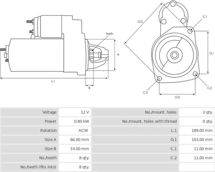 Hitachi S114-651 - Starteris www.autospares.lv