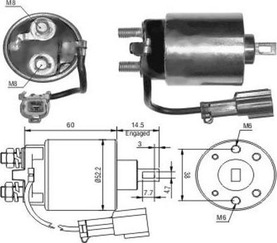 Hoffer 46023 - Ievilcējrelejs, Starteris www.autospares.lv