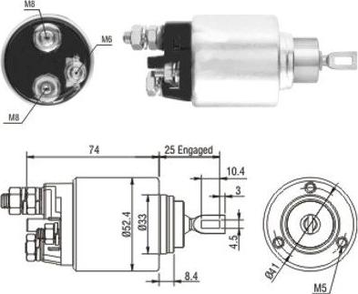 Hoffer 46144 - Тяговое реле, соленоид, стартер www.autospares.lv